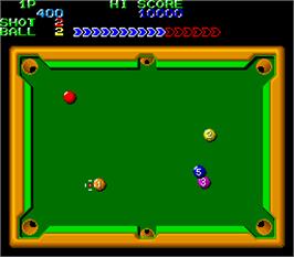 In game image of Perfect Billiard on the Arcade.