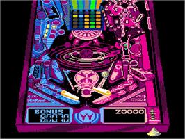 In game image of PinBot on the Arcade.