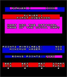 In game image of Progressive Music Trivia on the Arcade.