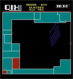 In game image of Qix on the Arcade.