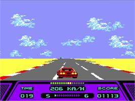 In game image of Rad Racer on the Arcade.