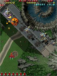 In game image of Raiden II on the Arcade.
