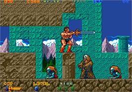 In game image of Rastan Saga 2 on the Arcade.