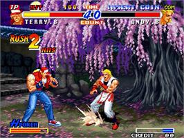 In game image of Real Bout Fatal Fury 2 - The Newcomers on the Arcade.