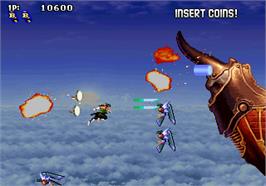 In game image of Sengoku Blade: Sengoku Ace Episode II / Tengai on the Arcade.
