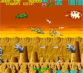 In game image of Silk Worm on the Arcade.