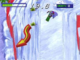 In game image of Snow Board Championship on the Arcade.