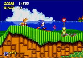 In game image of Sonic The Hedgehog 2 on the Arcade.