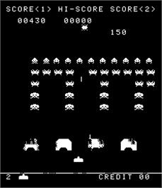 In game image of Space Invaders on the Arcade.