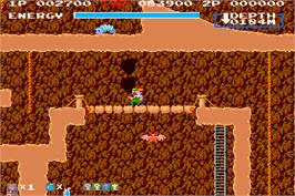 In game image of Spelunker on the Arcade.