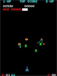 In game image of Spiders on the Arcade.