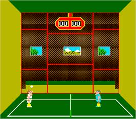 In game image of Squash on the Arcade.