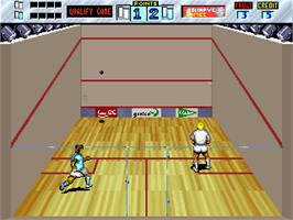 In game image of Squash on the Arcade.