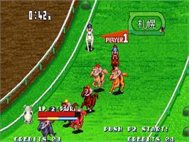 In game image of Stakes Winner / Stakes Winner - GI Kinzen Seiha e no Michi on the Arcade.