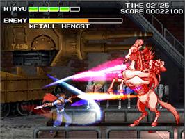 In game image of Strider 2 on the Arcade.
