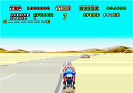 In game image of Super Hang-On on the Arcade.