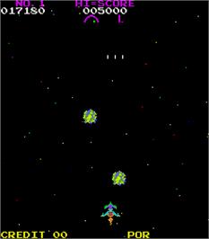In game image of Super Moon Cresta on the Arcade.