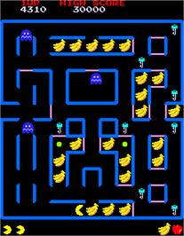 In game image of Super Pac-Man on the Arcade.