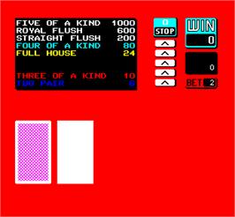 In game image of Swiss Poker on the Arcade.