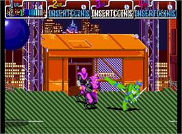 In game image of Teenage Mutant Ninja Turtles - Turtles in Time on the Arcade.