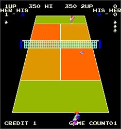 In game image of Tennis on the Arcade.