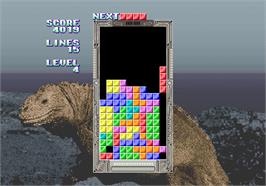 In game image of Tetris / Bloxeed on the Arcade.