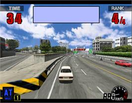 In game image of Thrill Drive on the Arcade.