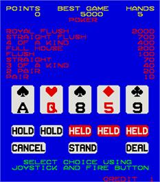 In game image of Triple Draw Poker on the Arcade.