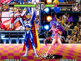 In game image of Voltage Fighter - Gowcaizer / Choujin Gakuen Gowcaizer on the Arcade.