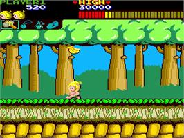 In game image of Wonder Boy on the Arcade.