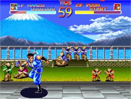 In game image of World Heroes on the Arcade.