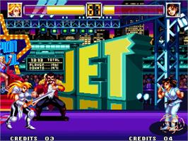 In game image of World Heroes 2 Jet on the Arcade.