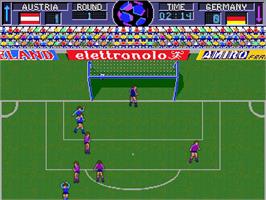 In game image of World Soccer Finals on the Arcade.