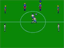 In game image of World Trophy Soccer on the Arcade.