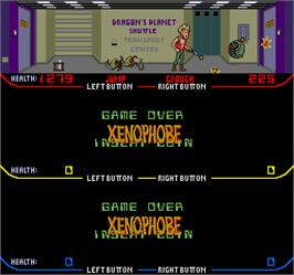 In game image of Xenophobe on the Arcade.