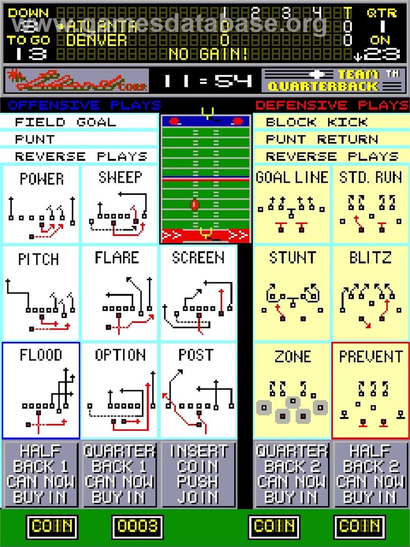 John Elway's Team Quarterback - Arcade - Artwork - In Game