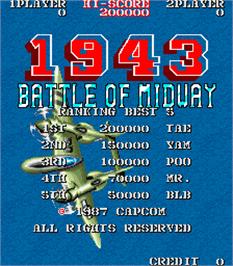 Title screen of 1943: Battle of Midway on the Arcade.