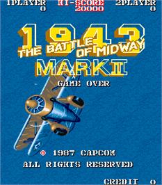 Title screen of 1943: The Battle of Midway Mark II on the Arcade.
