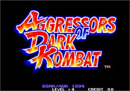 Title screen of Aggressors of Dark Kombat / Tsuukai GANGAN Koushinkyoku on the Arcade.