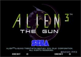 Title screen of Alien3: The Gun on the Arcade.