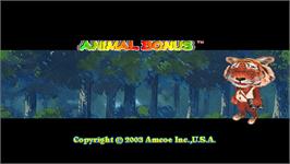 Title screen of Animal Bonus on the Arcade.