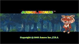Title screen of Animal Bonus on the Arcade.