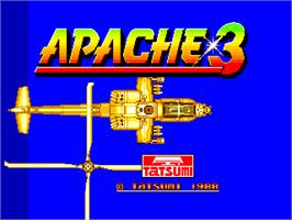 Title screen of Apache 3 on the Arcade.