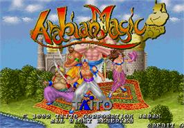 Title screen of Arabian Magic on the Arcade.