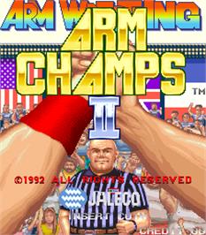 Title screen of Arm Champs II v2.6 on the Arcade.