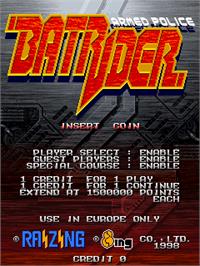 Title screen of Armed Police Batrider on the Arcade.