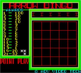 Title screen of Arrow Bingo on the Arcade.