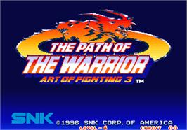 Title screen of Art of Fighting 3 - The Path of the Warrior / Art of Fighting - Ryuuko no Ken Gaiden on the Arcade.