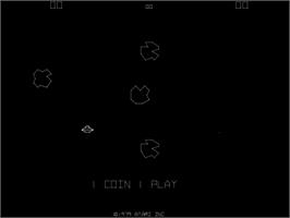 Title screen of Asteroids on the Arcade.