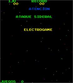 Title screen of Ataque Sideral on the Arcade.